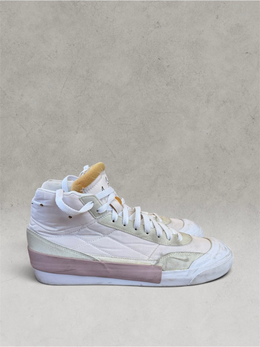 Nike White High-Top Sneakers with Pink Accent